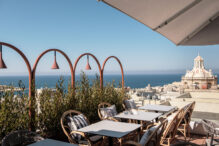 Dachterrasse im Sommer geöffnet, Hotel Rosselli Valletta