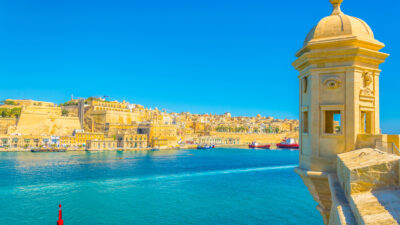 View of Upper Barrakka Gardens in Valletta, Malta