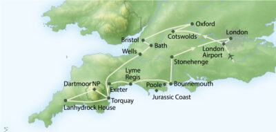 Karte Devon & Cornwall kurz & bündig