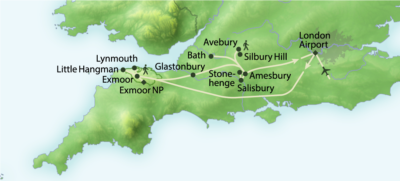 Route Zu Fuss durch Devon, Somerset & Wiltshire