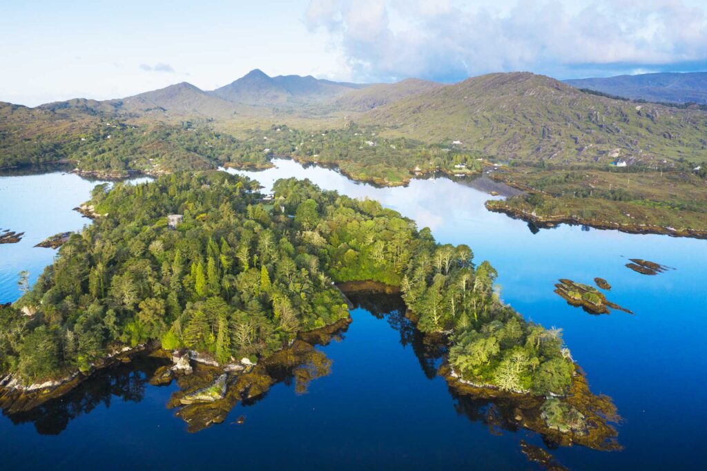 Aerial-View-of-Garnish-Island,-Glengarriff